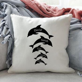 Personalised Dolphin Family Cushion, 3 of 5