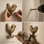 Vintage Brass Rooster Wall Hooks Set Of Two, thumbnail 6 of 9