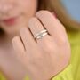 Sterling Silver Double Band Ring, thumbnail 5 of 8