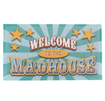 Welcome To The Madhouse Multi Coloured Doormat, 3 of 3