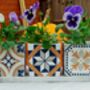 Portuguese Tiled Three Square Pots On Tray, thumbnail 3 of 11