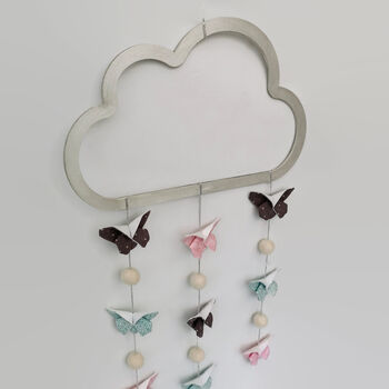 Nursery Mobile Wall Decor Pink,Cream,Mint Butterfly, 7 of 12