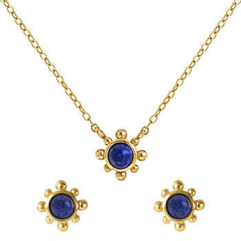 Lapis Bridal Earrings And Necklace Set, 2 of 8