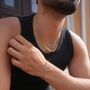 Gold Lapis Lazuli Cuban Chain Bracelet For Men, thumbnail 8 of 9