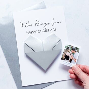 Personalised Origami Christmas Card – Always You Design For Husband, Wife Or Partner, 2 of 6