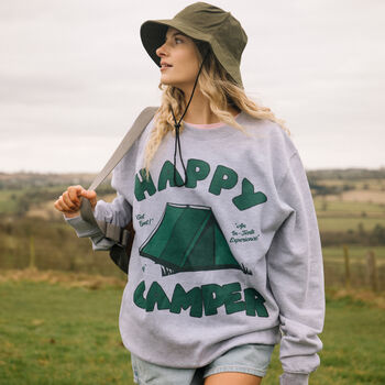 Happy Camper Women's Slogan Sweatshirt, 2 of 5