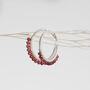 Garnet Gemstone Sterling Silver Hoop Earrings, thumbnail 3 of 6