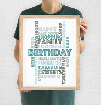 Custom Made Word Art Handmade Poster Print, 5 of 12