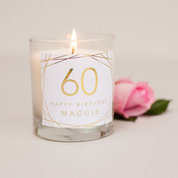 60th Birthday Personalised Candle Gift, 3 of 5