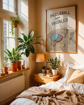 Pickleball And Prosecco Print, 3 of 9