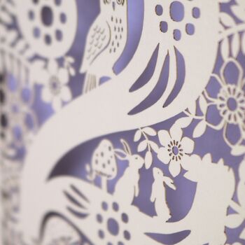 Personalised 2nd Birthday Card Papercut Woodland Design, 8 of 8