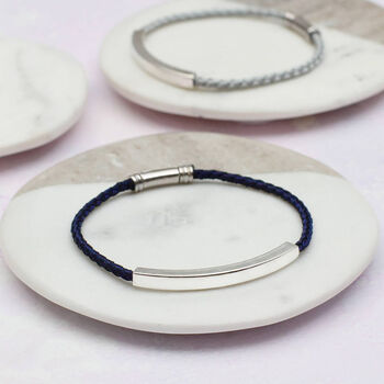 Personalised Sterling Silver And Silk Twist Bracelet, 3 of 4