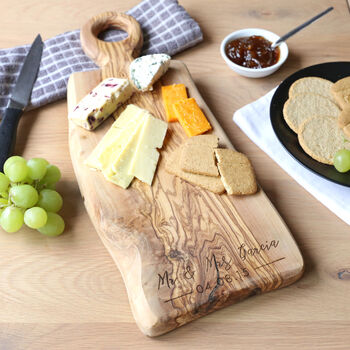 Personalised Irregular Shape Olive Wood Serving Board, 3 of 8