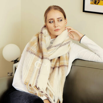 Personalised Chunky Felt Neutral Colour Theme Scarf, 4 of 11