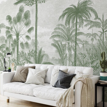 Palm Of The Ucayali Amazon Mural Wallpaper In Green, 4 of 4