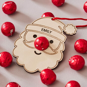 Personalised Santa Gift Tag And Bag Of Chocolate Noses, 5 of 6