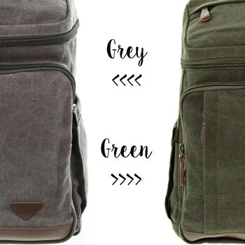 Canvas Backpack And Personalised Luggage Tag Set, 7 of 9