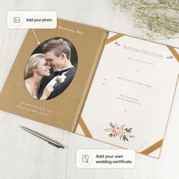 Personalised Wedding Certificate Display Book, 8 of 8