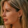Moroccan Charm Opal Sterling Silver Huggie Hoop Earrings, thumbnail 3 of 8