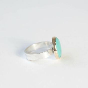 Turquoise Gemstone Ring Set In 9ct Gold 'Healing', 4 of 5