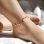 Beaded Daisy Satellite Chain Anklet In Gold Plating, thumbnail 3 of 6