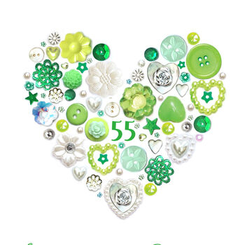 Personalised Emerald Anniversary Button Heart, 2 of 4