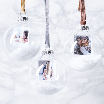Personalised Photo Snow Globe Christmas Bauble, 2 of 5