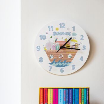 Noah's Ark Personalised Children's Clock, 6 of 6