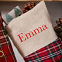 Personalised Red Tartan Patchwork Stocking, thumbnail 4 of 7