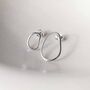 Sterling Silver Asymmetric Oval Stud Earrings, thumbnail 4 of 6