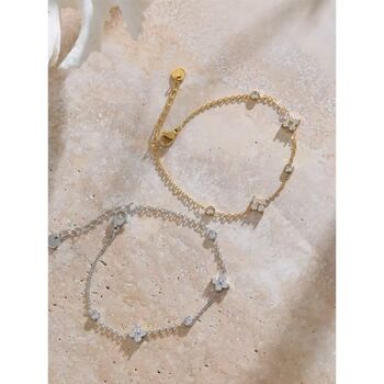 Monaco D’or Gold Crystal Flower Blossom Charm Bracelet, 4 of 4