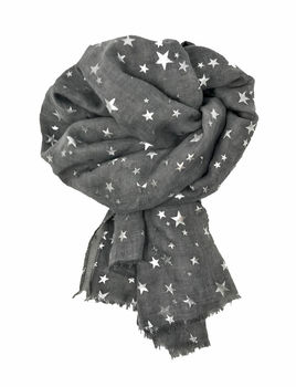 Stars Silver And Rose Gold Foil Scarf, 6 of 9