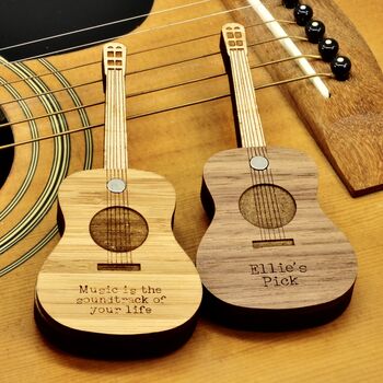 Personalised Mini Wood Guitar Pick Case, 2 of 9