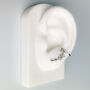 Sterling Silver Star Stud Earrings With Cuff, thumbnail 6 of 8