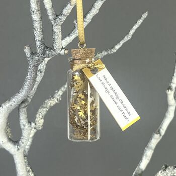 Tiny Gold Personalised Snowflakes Christmas Decoration, 3 of 12