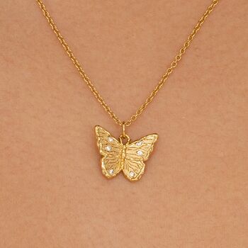 Butterfly Necklace 18k Gold Plated, 3 of 7