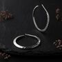 Large Sterling Silver Hammered Hoop Earrings, thumbnail 6 of 10