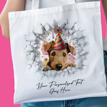 Personalised Lakeland Terrier Birthday Break Through Dog, 8 of 8