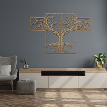 097 Dry Tree Stained Wood Wall Art Home Decor, 2 of 10
