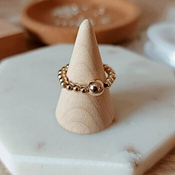 14k Gold Filled Stretch Bead Ring, 6 of 9