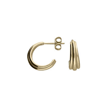 18ct Gold Plated Graduated Hoop Earrings, 3 of 7