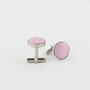 Woven Fabric Faced Cufflinks Pink, thumbnail 1 of 4