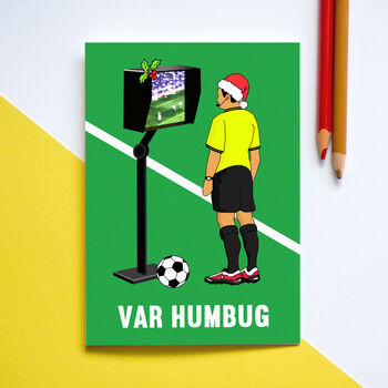 'Var Humbug' Funny Football Christmas Card, 3 of 3