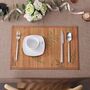Set Of Six Brown Leaf Bamboo Placemats, thumbnail 1 of 11