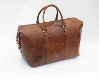 Luxury Soft Hide Leather Travel Holdall Bag, 3 of 11