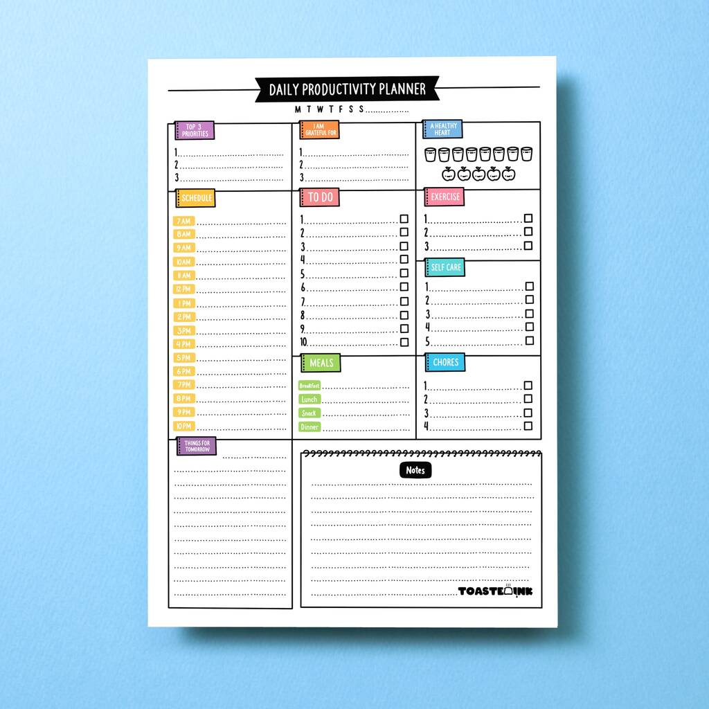 A5 Daily Productivity Desk Pad Planner, 1 of 7