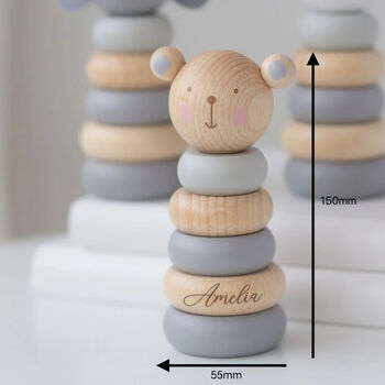 Personalised Wooden Stacking Toy, 5 of 5