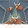 Christmas Tree Highland Baby Cow Coo Hanging Decoration, thumbnail 3 of 3