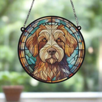 Labradoodle Stained Glass Effect Suncatcher, 6 of 6