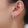 Sterling Silver Daisy Flower Chain Huggie Hoop, thumbnail 5 of 10